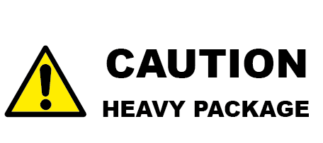 White Caution Heavy Package Rectangle Shipping Labels